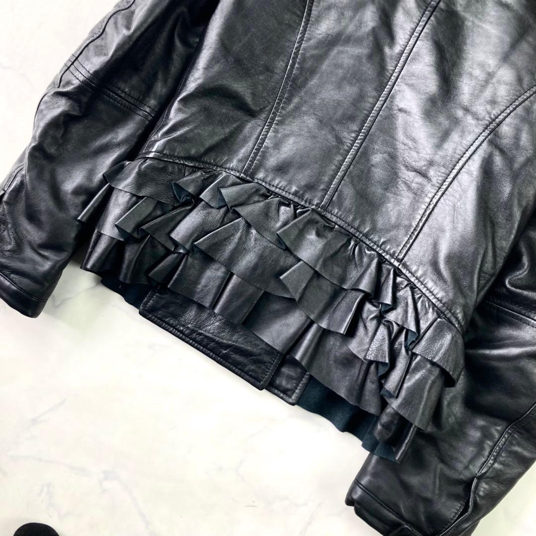 希少 ディーゼル ライダースジャケット シングル 黒 シープレザー y2k