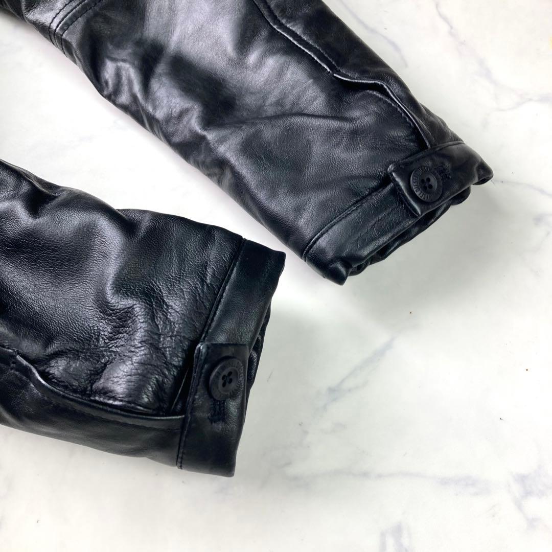 希少 ディーゼル ライダースジャケット シングル 黒 シープレザー y2k