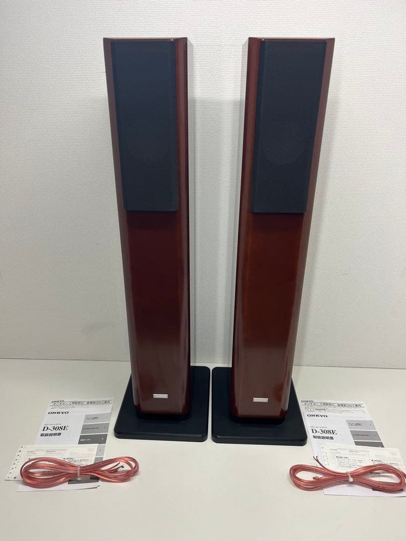 ONKYO オンキョー D-308E 木目ブラウン スピーカー　トールボーイ