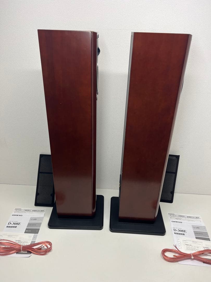 ONKYO オンキョー D-308E 木目ブラウン スピーカー　トールボーイ