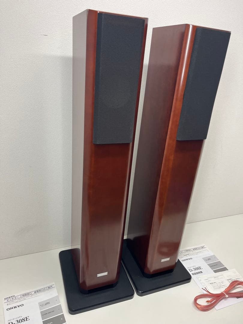 ONKYO オンキョー D-308E 木目ブラウン スピーカー　トールボーイ