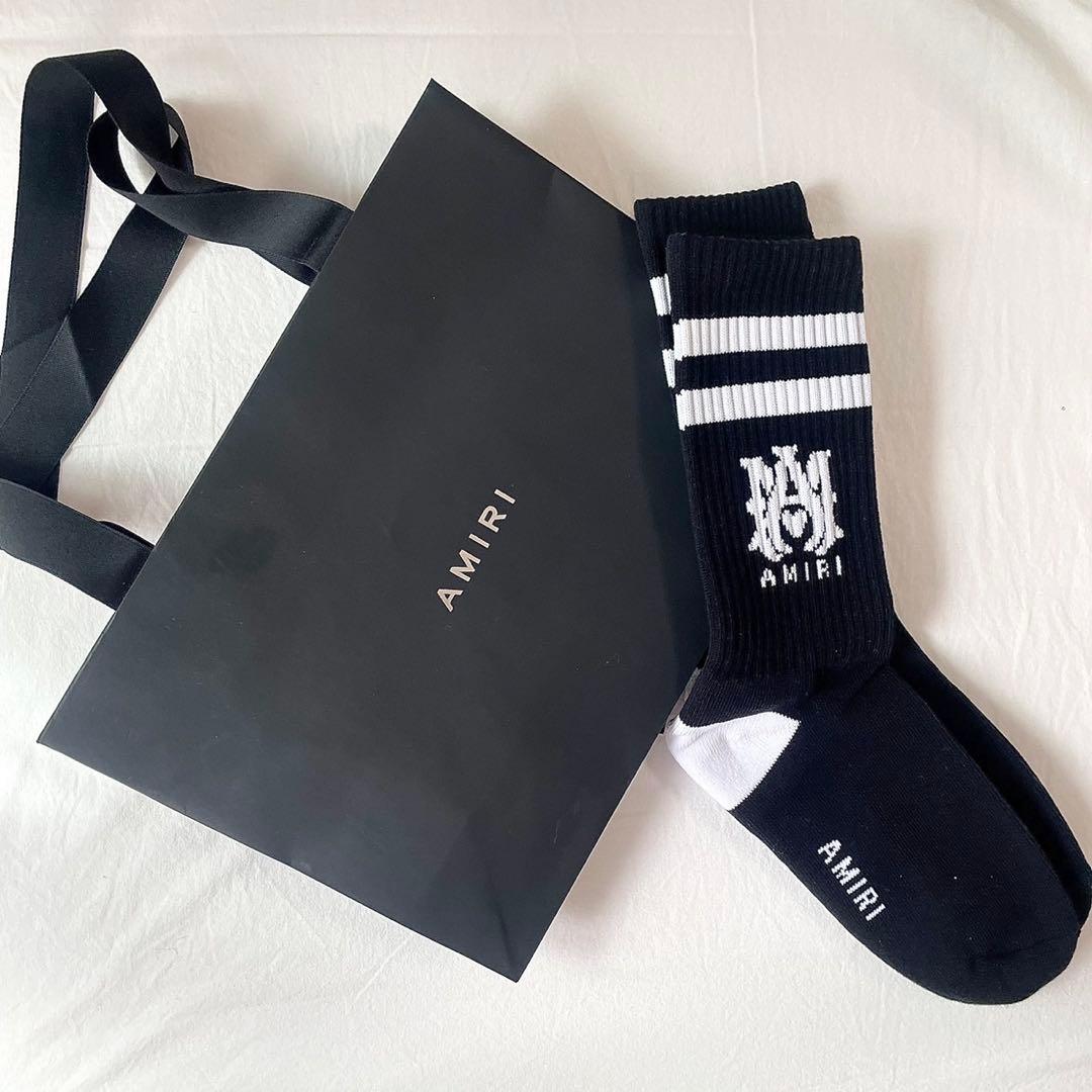 AMIRI ストライプ ロゴ ソックス