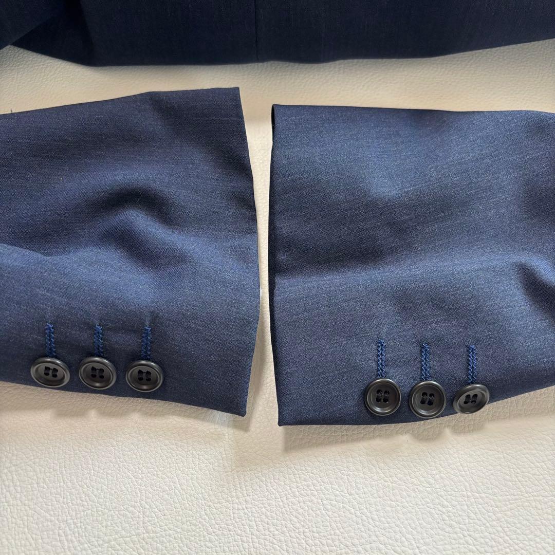 ヒューゴボス イタリア製生地 XLサイズ スーツ セットアップ ダブル ネイビー