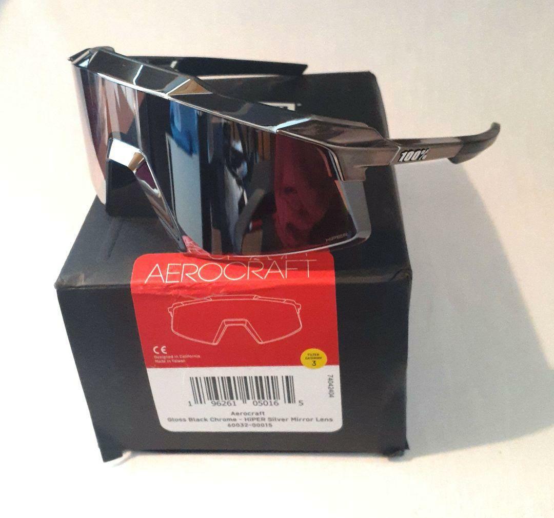 100% Aerocraft ブラック クロム ワンハンドレッド サングラス