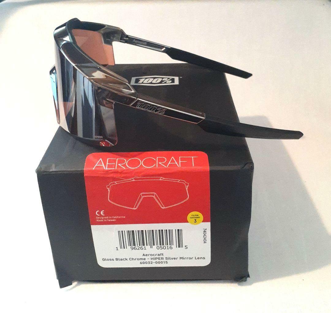 100% Aerocraft ブラック クロム ワンハンドレッド サングラス