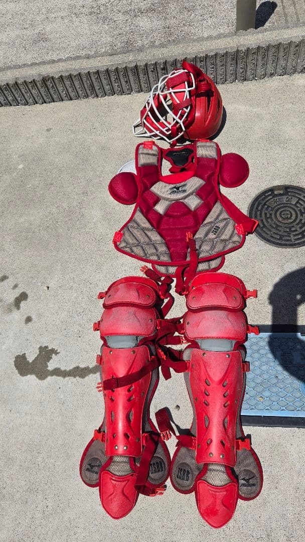 ✴即日発送可能✴Mizuno PROキャッチャー用プロテクターセット レッド