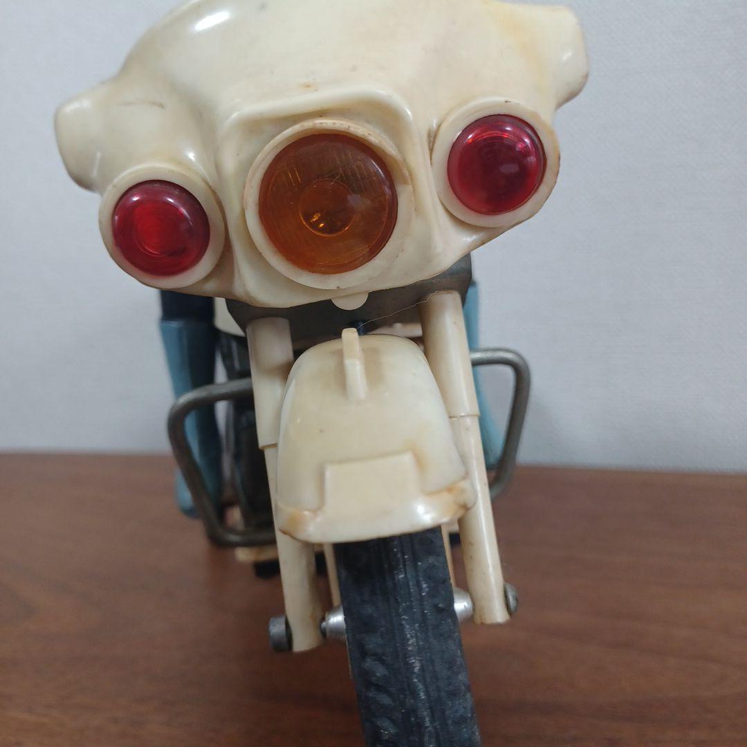 当時物　ヨネザワ製　銀マスク「仮面ライダー＆サイクロン号」フリクション走行玩具