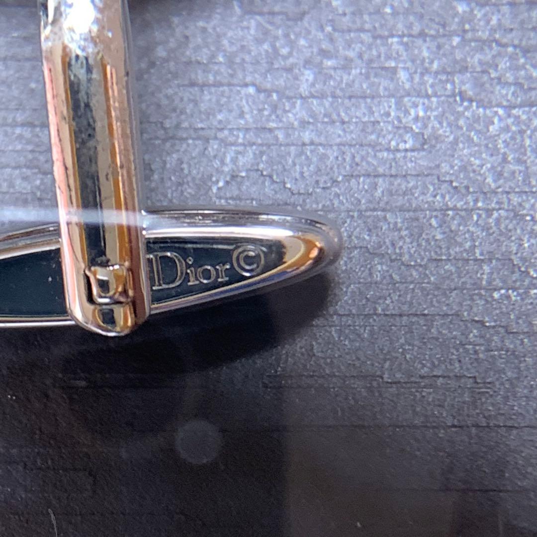 極美品　クリスチャンディオール　Diorロゴ＆ラインストーン　カフリンクス