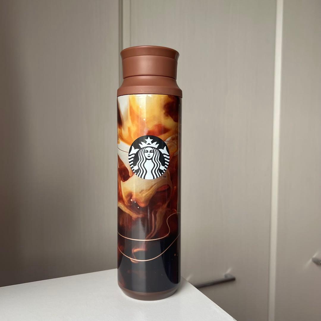 スタバ タンブラー 海外 ステンレス カフェラテ柄 バリ購入品 新品未使用