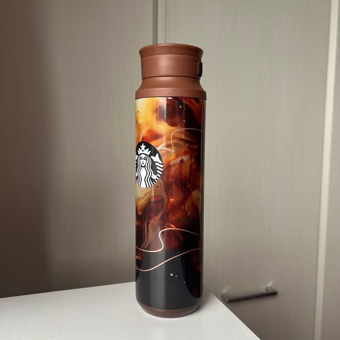 スタバ タンブラー 海外 ステンレス カフェラテ柄 バリ購入品 新品未使用