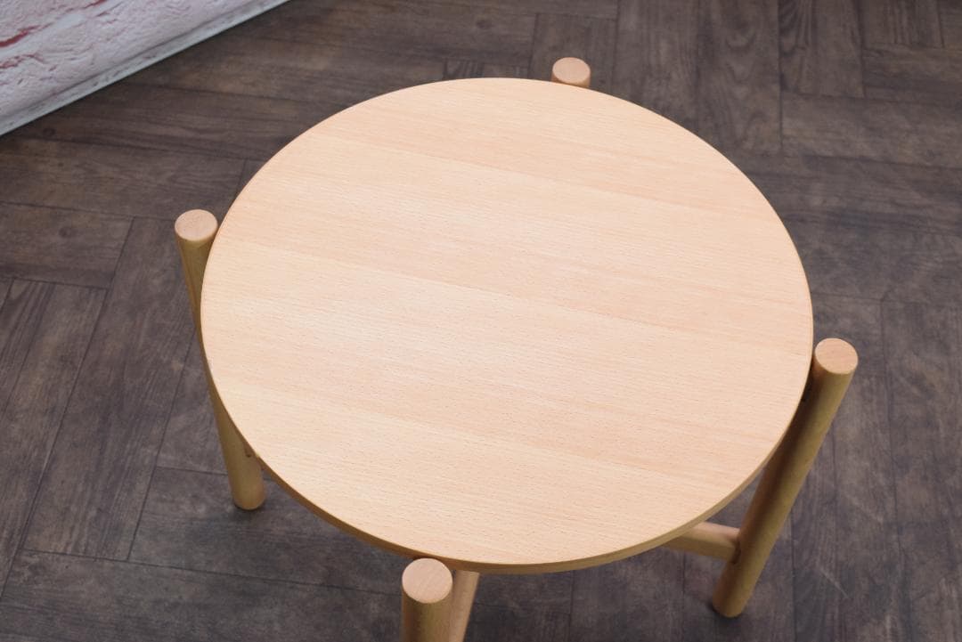 無印良品/良品計画/MUJI ブナ材サイドテーブル ラウンド/丸a