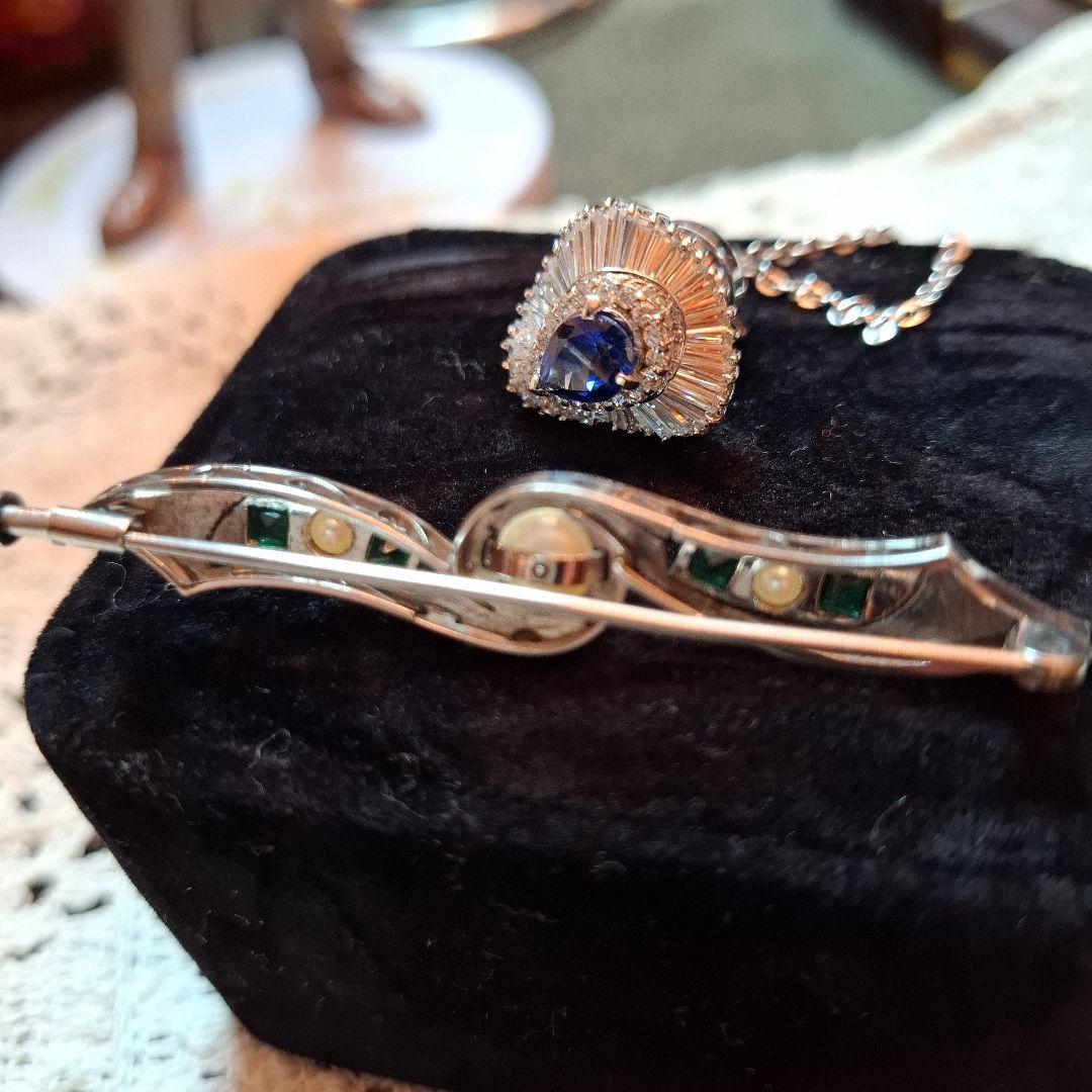 No.英国館　アンティーク　ネクタイピン　カラーピン　ブローチ　宝石　キラキラ