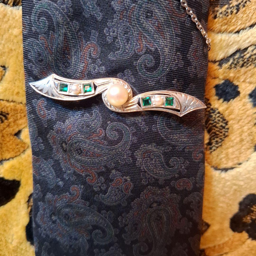 No.英国館　アンティーク　ネクタイピン　カラーピン　ブローチ　宝石　キラキラ