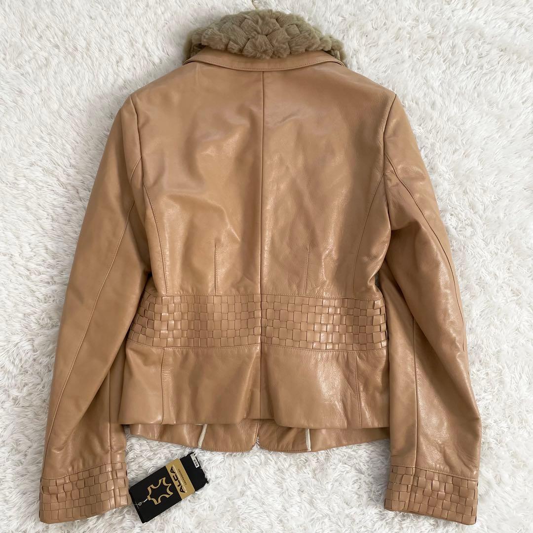 イタリア製 未使用 タグ付き リサコンテ ラムレザージャケット ライナー付き