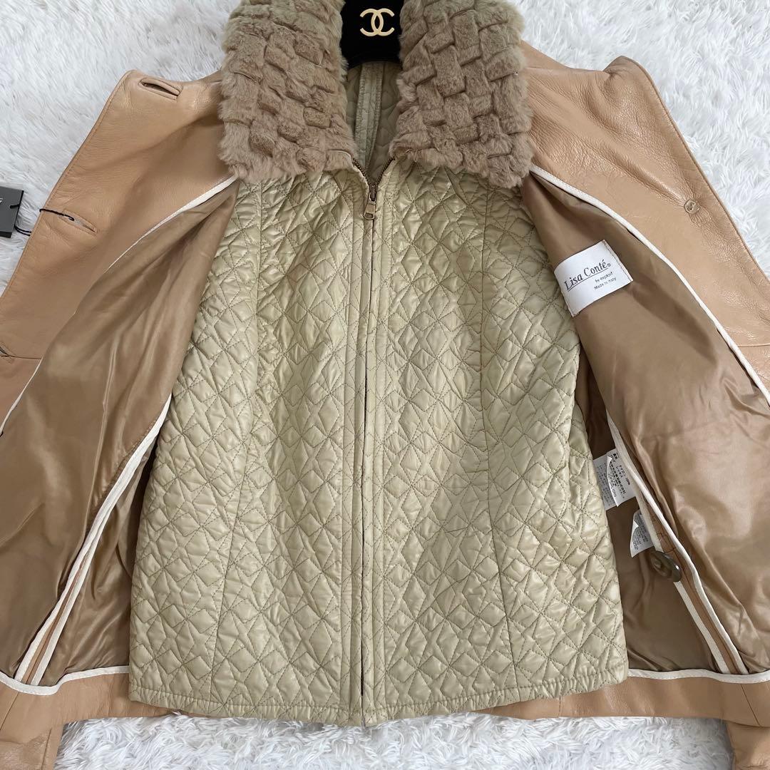 イタリア製 未使用 タグ付き リサコンテ ラムレザージャケット ライナー付き