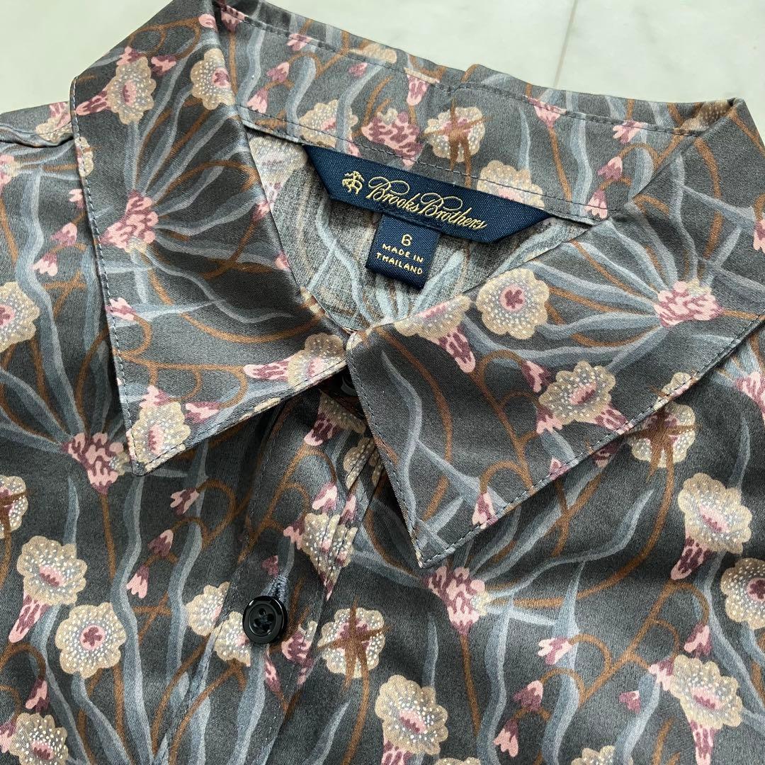 美品 ブルックスブラザーズ ロングワンピース 花柄 コットン アンティーク調