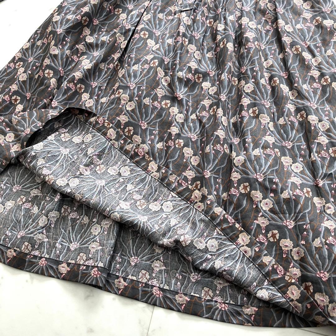 美品 ブルックスブラザーズ ロングワンピース 花柄 コットン アンティーク調