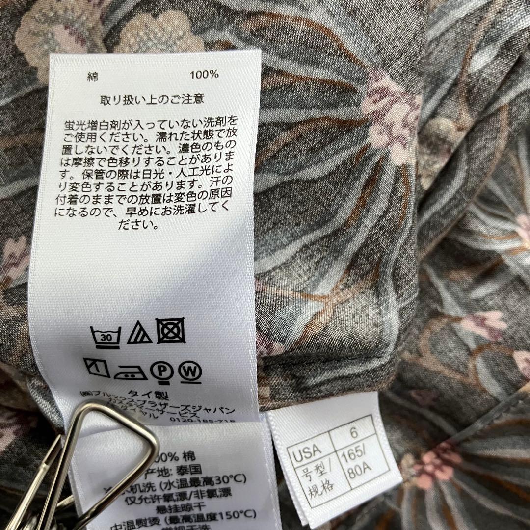 美品 ブルックスブラザーズ ロングワンピース 花柄 コットン アンティーク調