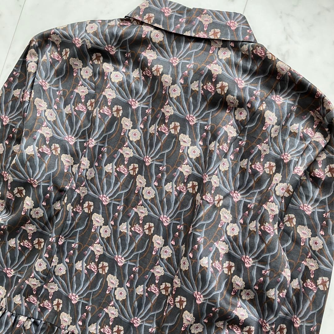 美品 ブルックスブラザーズ ロングワンピース 花柄 コットン アンティーク調