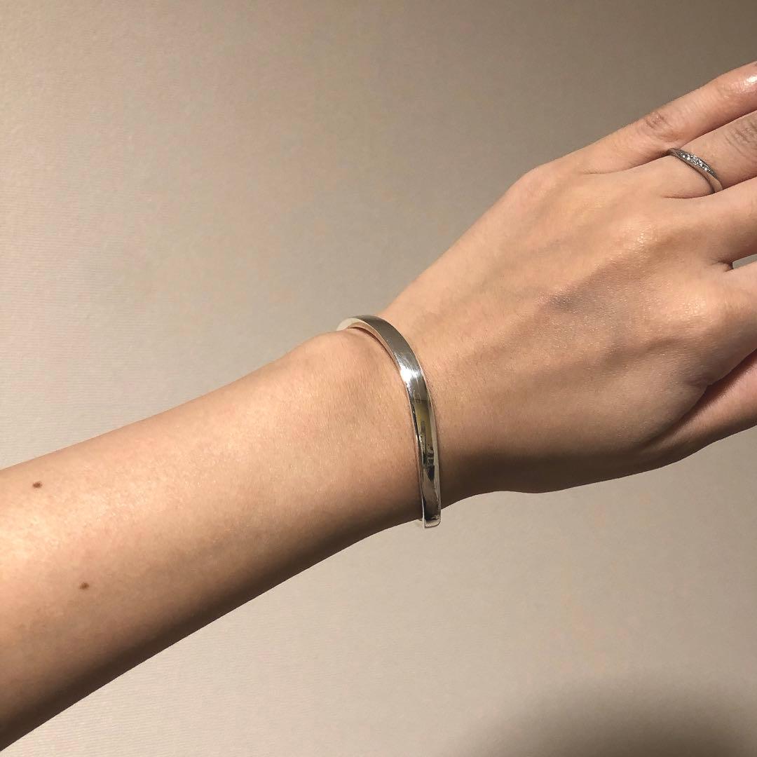 【美品】4℃ シルバー925 ウェーブ バングル