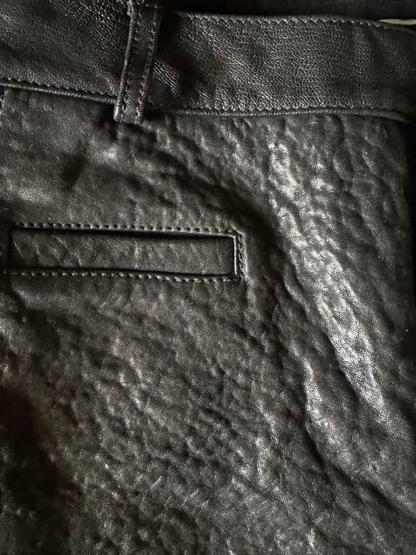 14aw ハイダーアッカーマン レザーバイカーパンツ S