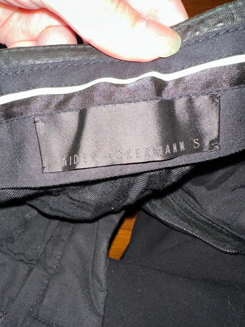 14aw ハイダーアッカーマン レザーバイカーパンツ S