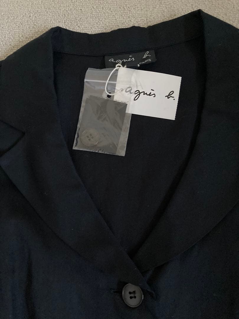 agnis b. ブラックロングワンピース 36★新品タグ付き定価¥33600