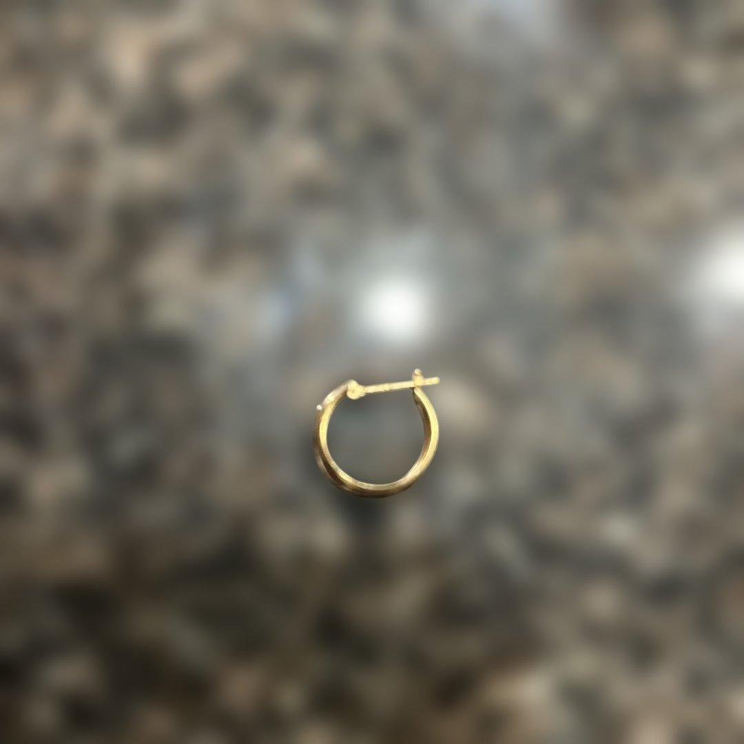 K18フープ型ピアス 片方　トリニティ 18金