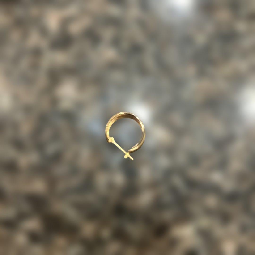 K18フープ型ピアス 片方　トリニティ 18金