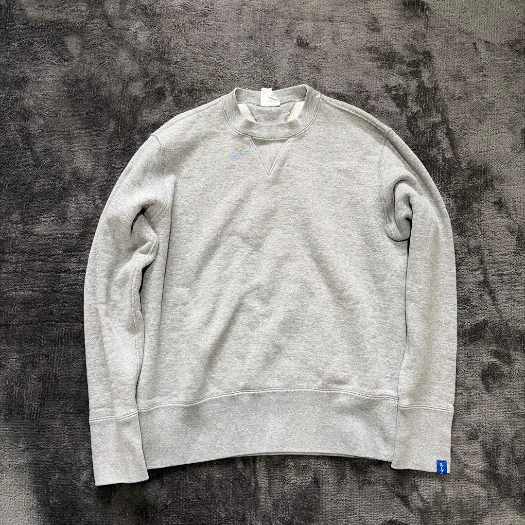 LOOPWHEELER LW01 丸胴吊り編みクルースウェット　グレーメランジS