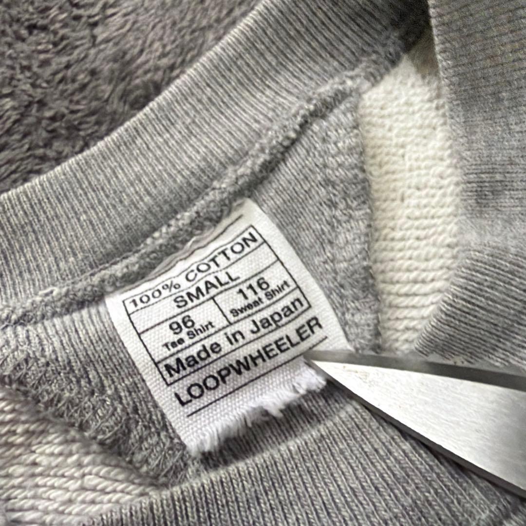 LOOPWHEELER LW01 丸胴吊り編みクルースウェット　グレーメランジS