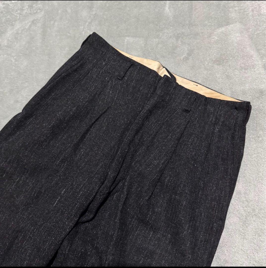 50's 黒ネップ スラックス ウール TALON USA製
