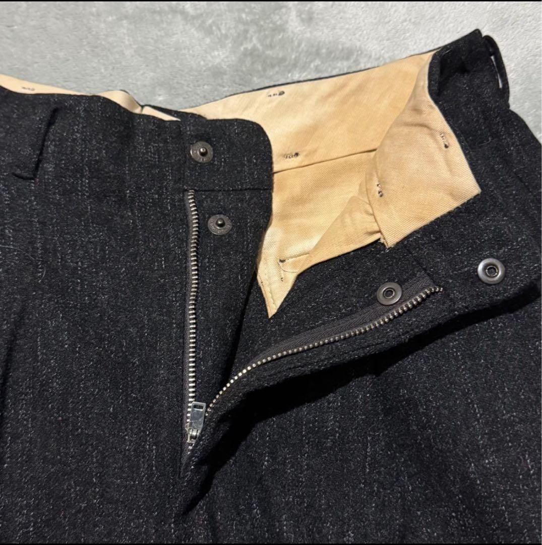 50's 黒ネップ スラックス ウール TALON USA製