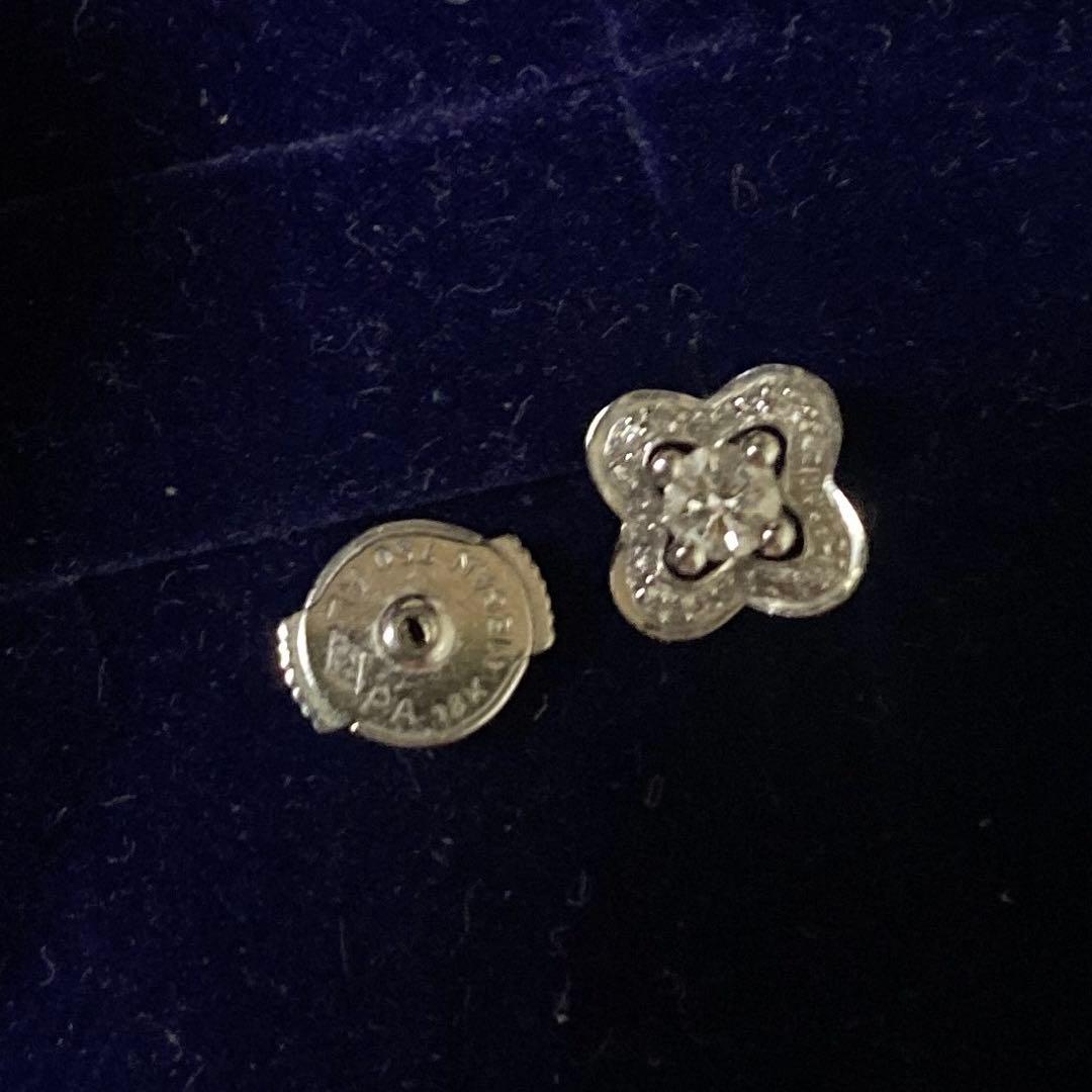 あんあん　方耳ピアス　モーブッサン ダイヤ　k18