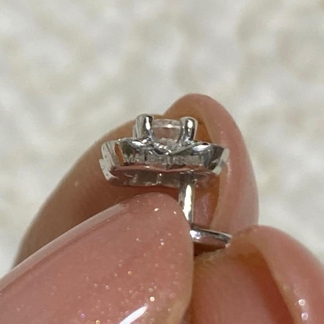 あんあん　方耳ピアス　モーブッサン ダイヤ　k18