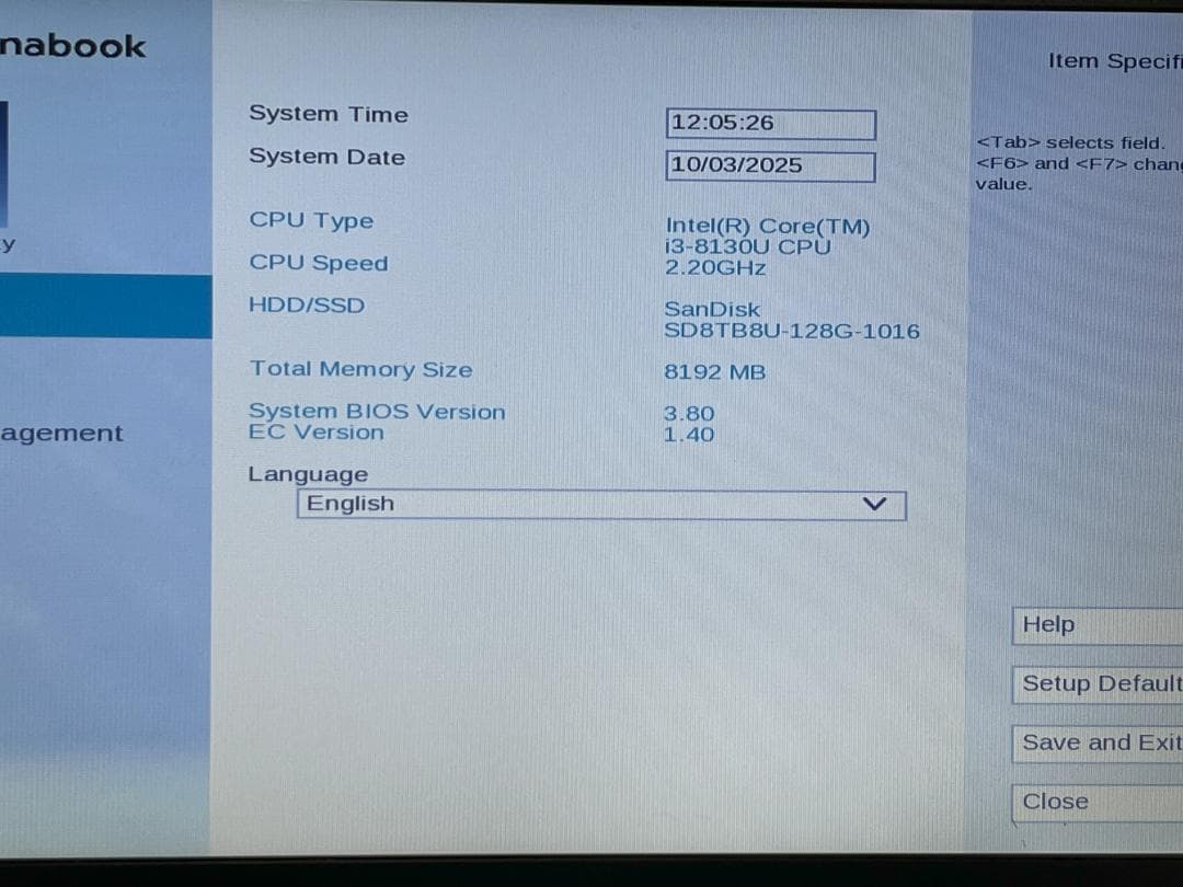 dynabook B65/M Corei3-8130U 第8世代 8GB（中古）