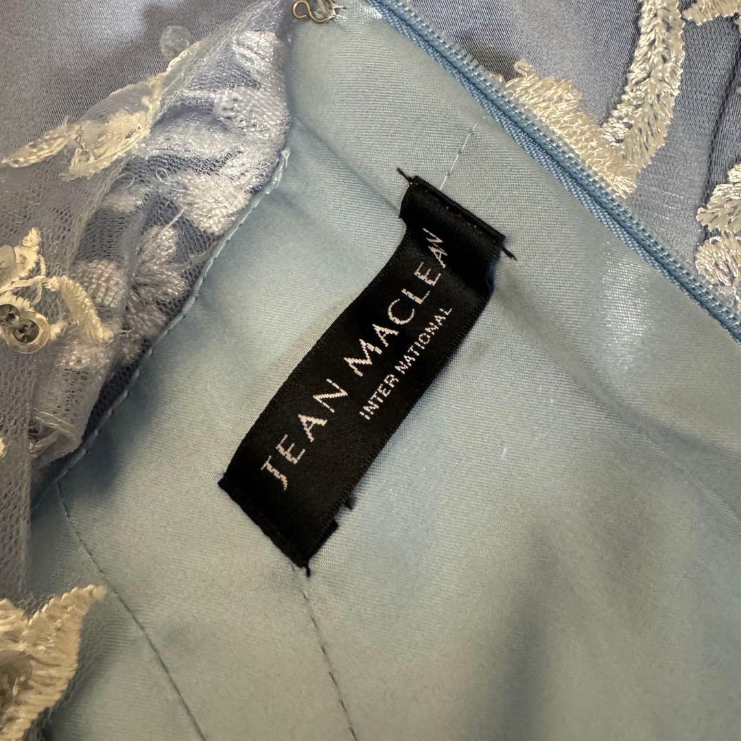 【限定値下げ】ジャンマクレーン ロングドレス 9号 刺繍 ビーズ ブルー