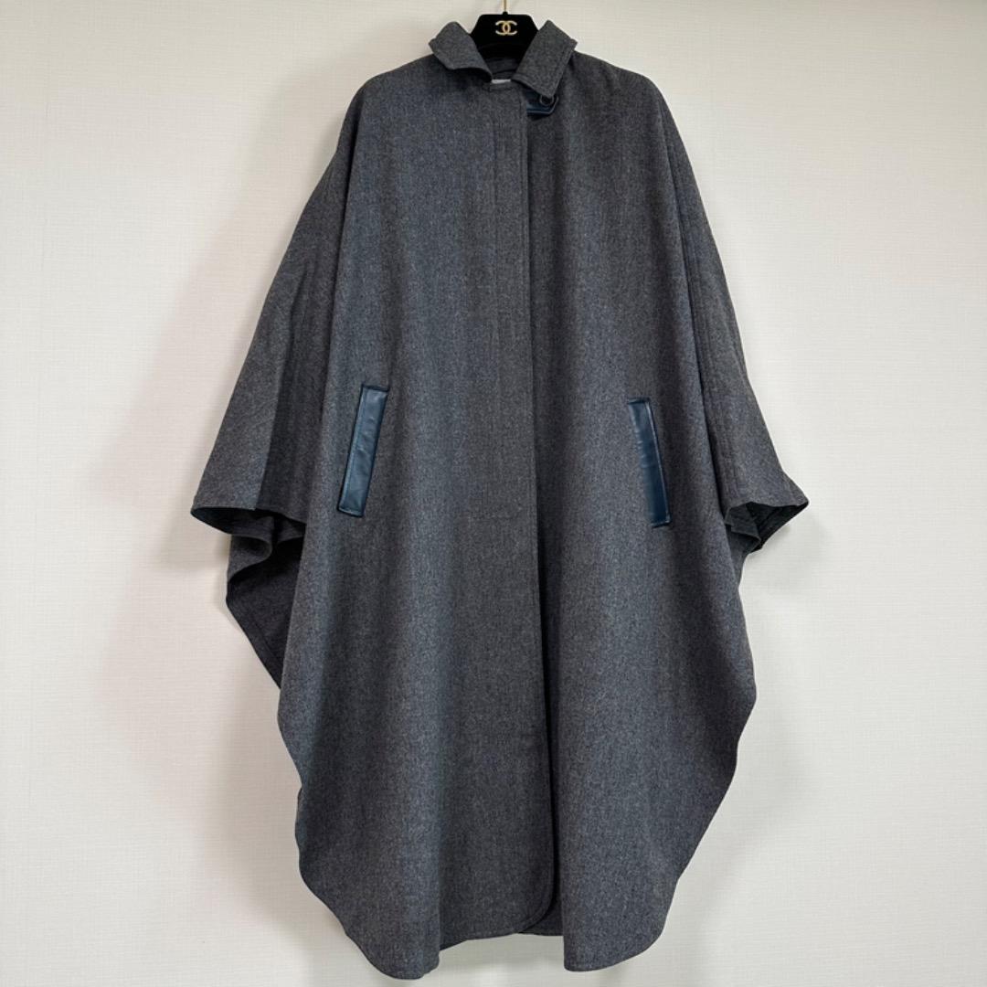 aquascutum ステンカラー　ケープコート　ポンチョ　ロング　マント