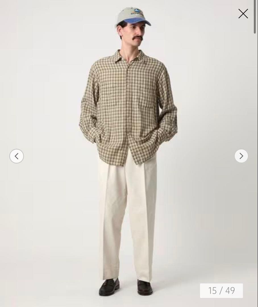 スティーブンアラン　ブラッシュド コットン アウト ワンプリーツ スラックス