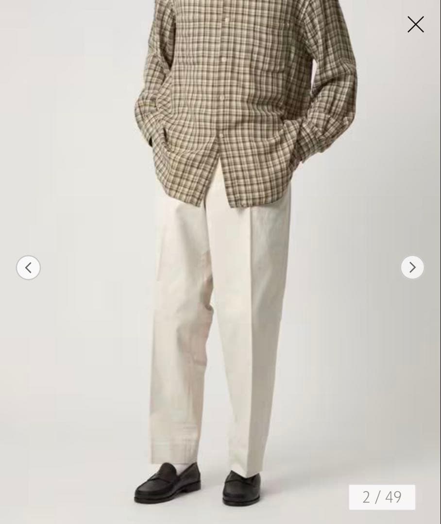 スティーブンアラン　ブラッシュド コットン アウト ワンプリーツ スラックス