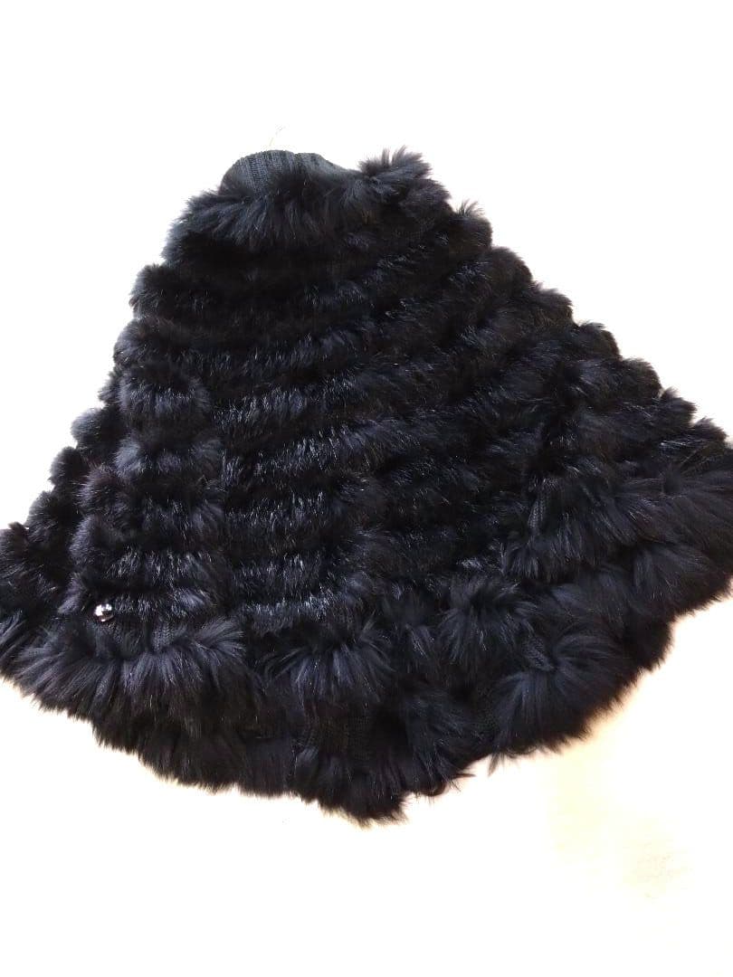 オースチンリード ファーケープコート ラビットファー ブラック