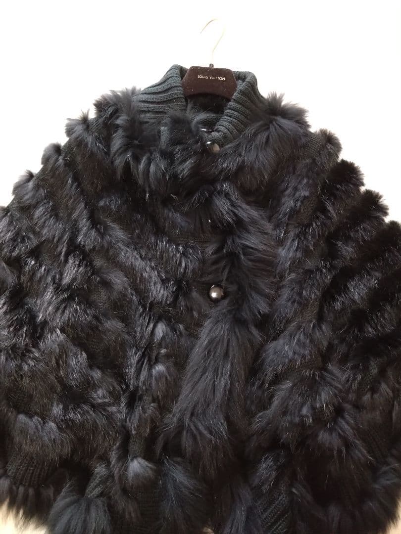 オースチンリード ファーケープコート ラビットファー ブラック