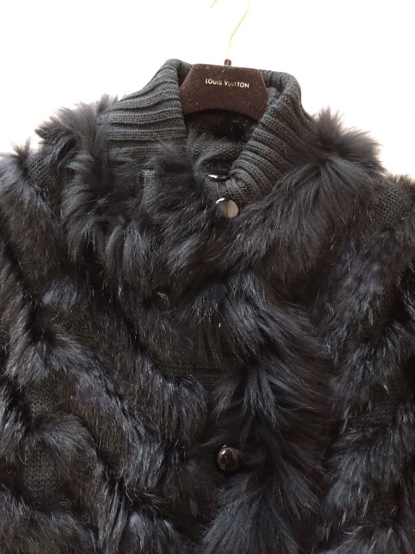 オースチンリード ファーケープコート ラビットファー ブラック