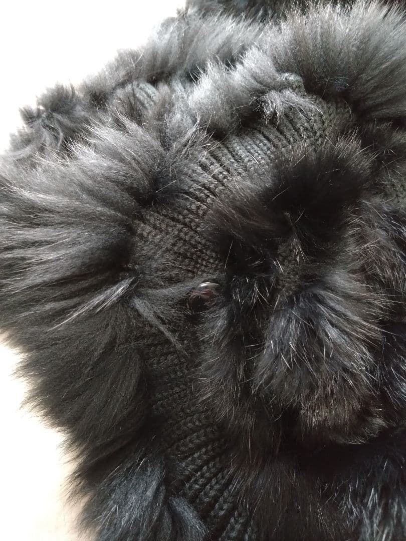 オースチンリード ファーケープコート ラビットファー ブラック