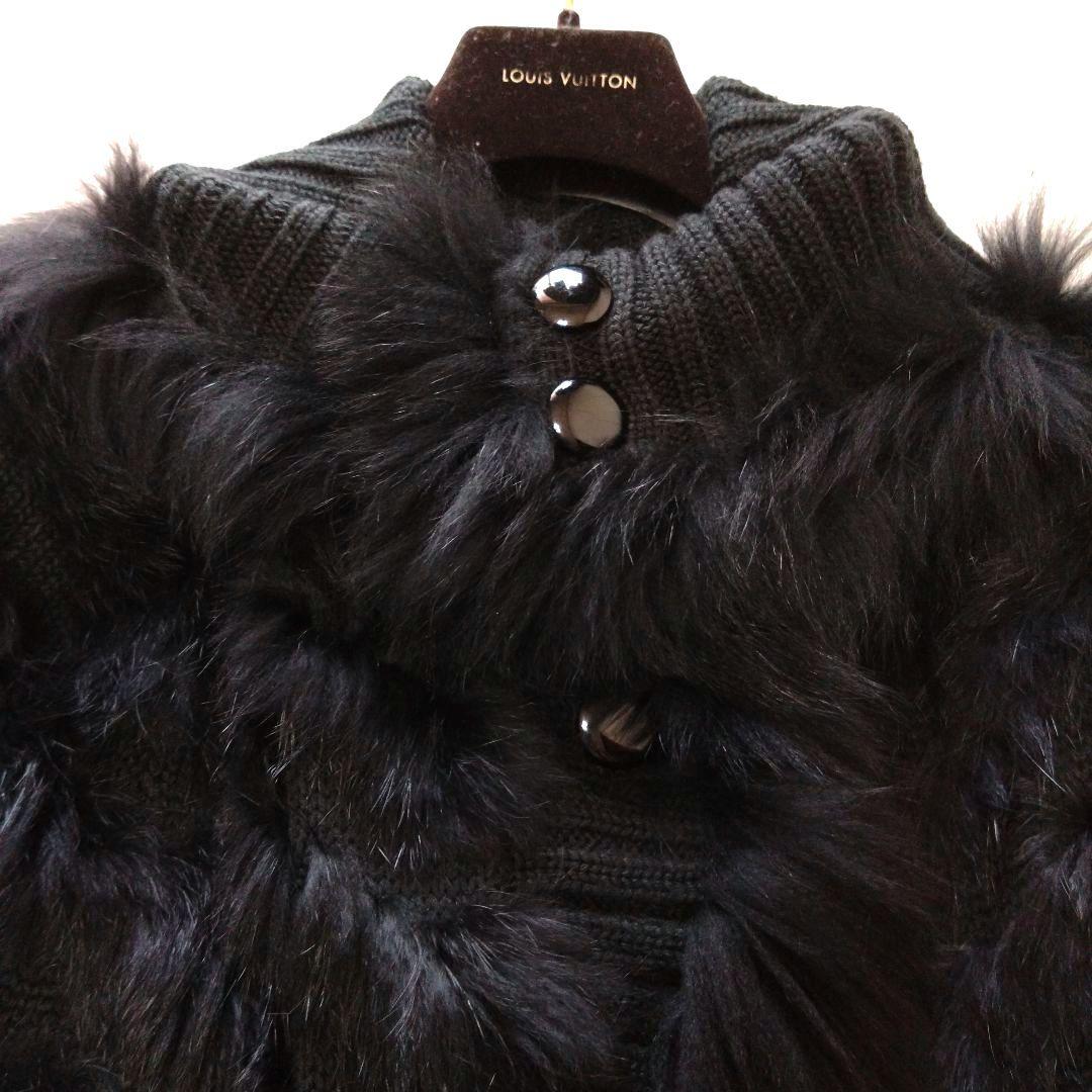 オースチンリード ファーケープコート ラビットファー ブラック