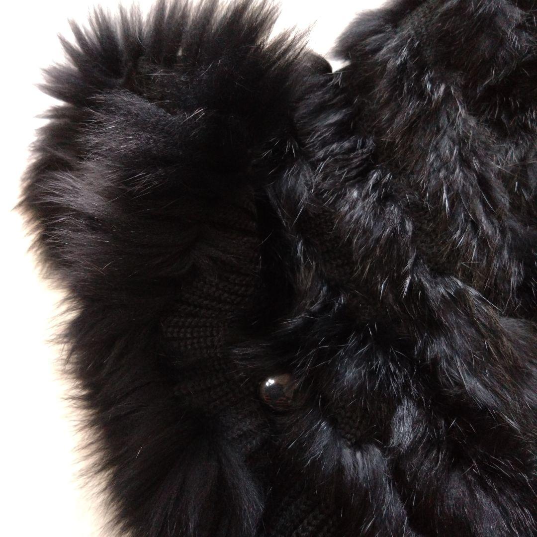 オースチンリード ファーケープコート ラビットファー ブラック