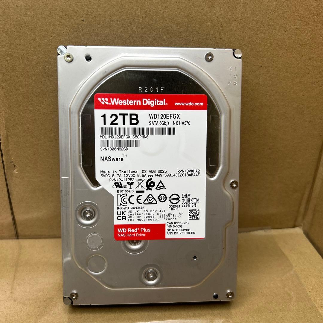 12TB WD Red Plus 内蔵 HDD WD120EFGX