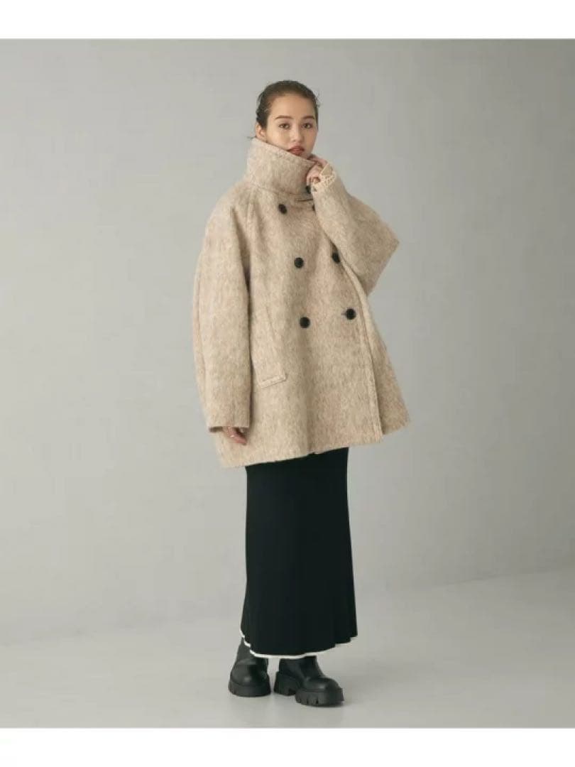 エメルリファインズ ダブルボタン　シャギー　コート