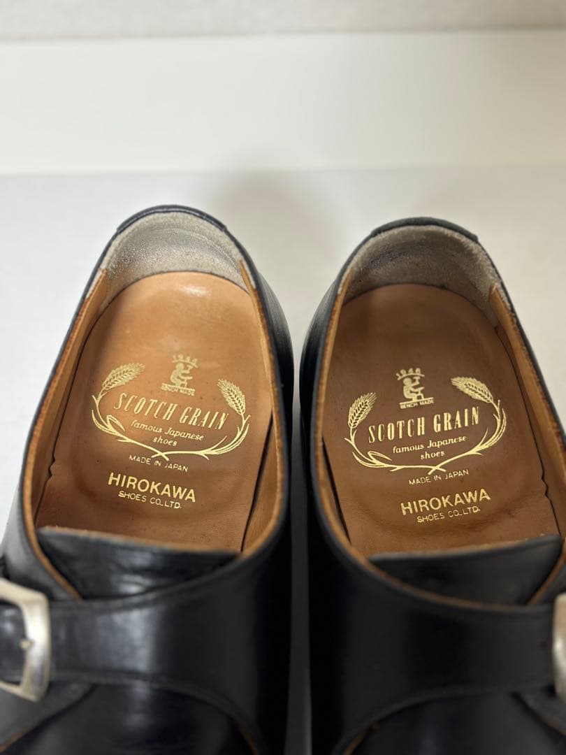 スコッチグレイン　モンクストラップシューズ