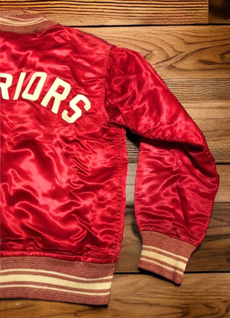 vintage 40s 50s サテンスタジャン ボタスタ 赤　ロカビリー